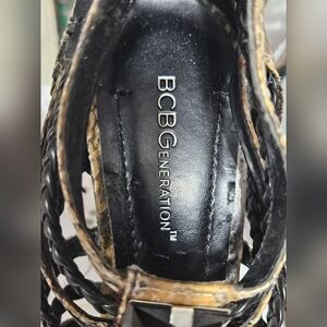 BCBG Generation Black, Brown and Silver Snake Skin Heels
